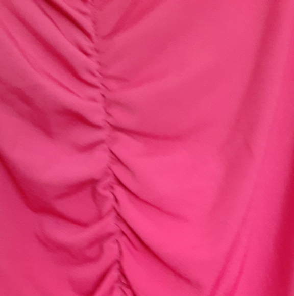 Pink Ruched Front Knee Length Dress XL - Picture 2 of 7